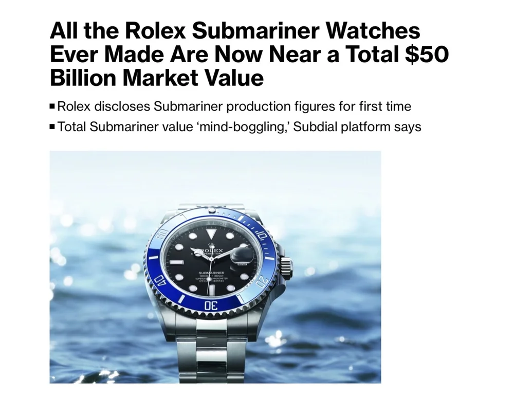 Bloomberg Eric Wind Quoted on The Rolex Submariner Wind Vintage